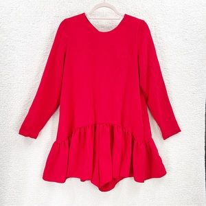 Zara Long sleeve red romper Size M NEW